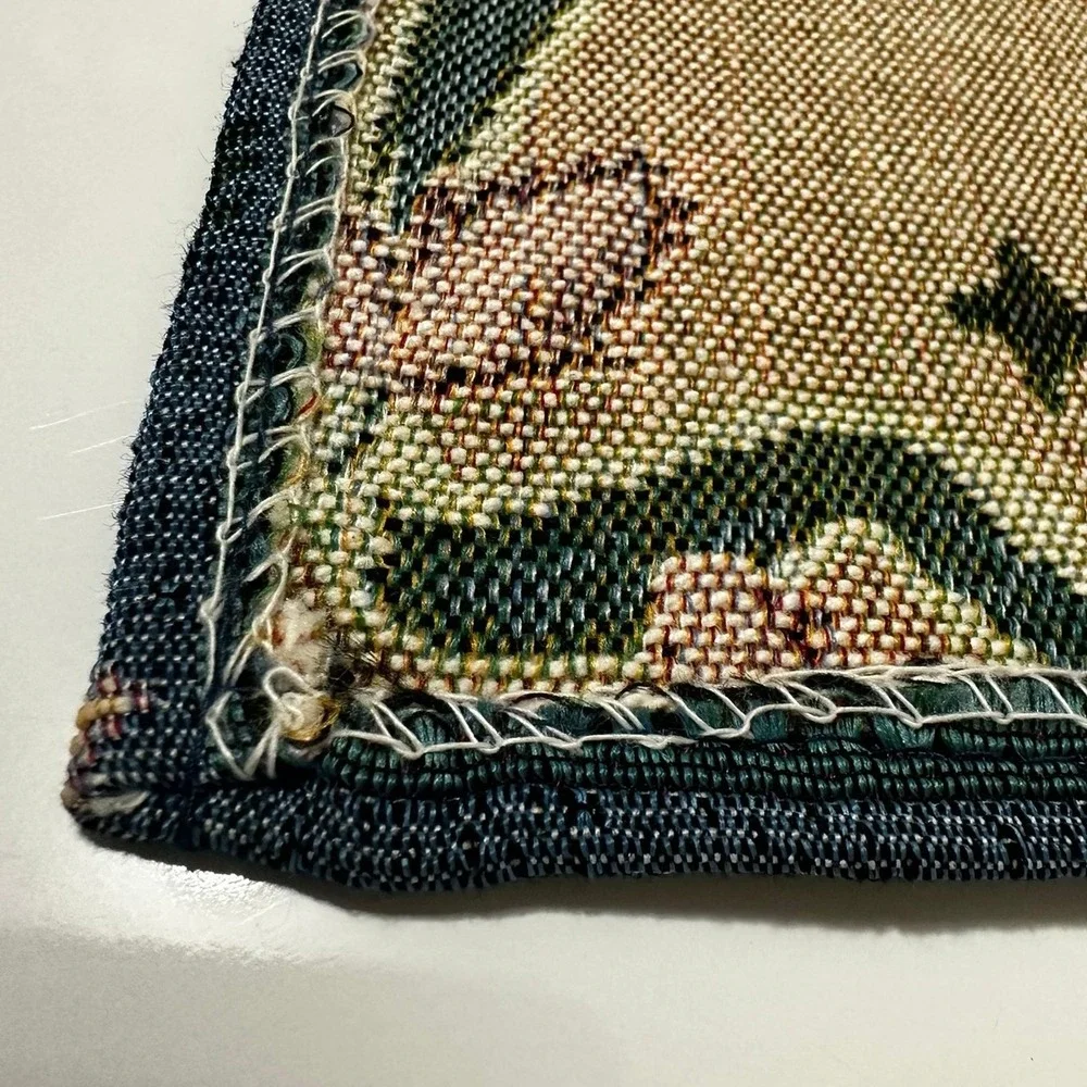 Vintage Christmas Santa Woven Tapestry 5 Pc‎ Table Set 4 Placements Table Runner